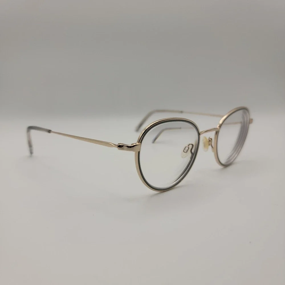 Warby Parker Walsh 5000 Eyeglasses Frames Only 49-20-145 Polished Gold Round